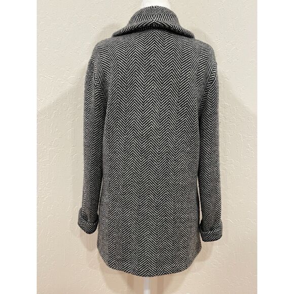 ~ Lauren Ralph Lauren Blazer Jacket Wool Black White Tweed Chevron Button Pocket - Picture 16 of 16